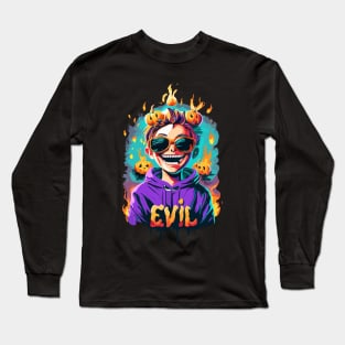 Evil halloween pumpkin boy Long Sleeve T-Shirt